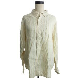 NWT Everlane Linen Shirt Button Down Top Size L Striped Blush Pink